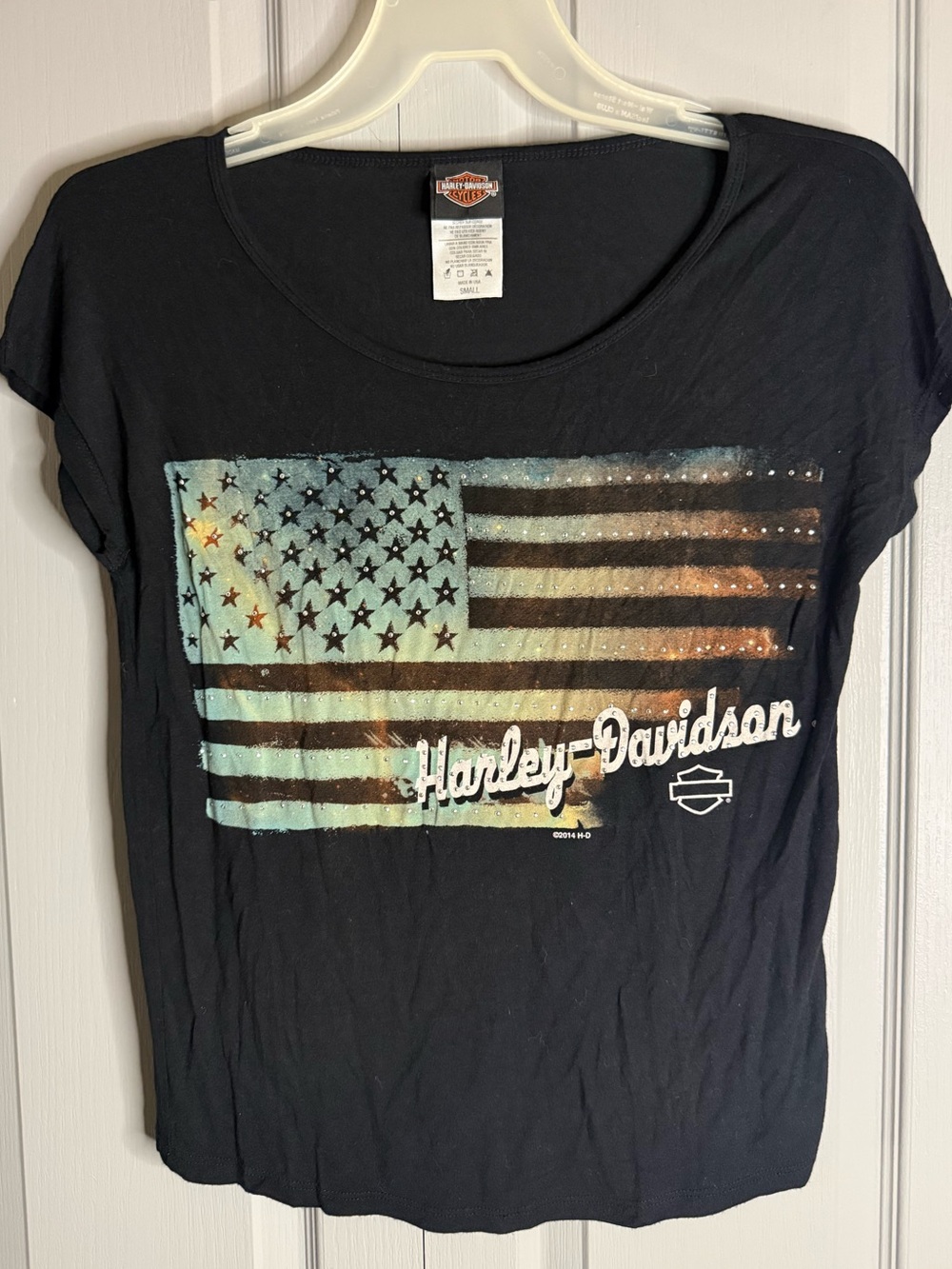 Harley-Davidson Black and Orange Shield Logo Tee